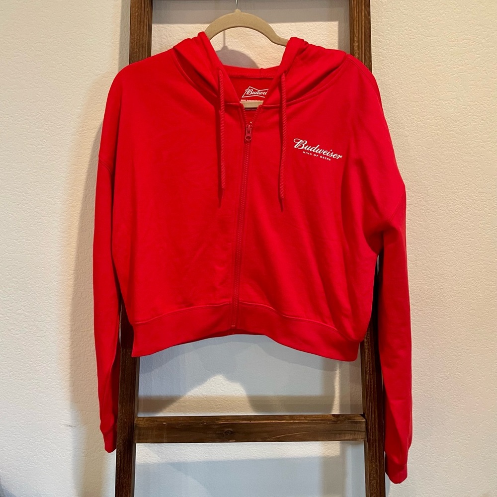 Budweiser Zip Up Hooded Sweater